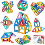 Jasonwell 42Pcs Magnetic Tiles Building Blocks Set for Boys Girls Preschool Educational Construction Kit Magnet Stacking Toys for Kids Toddlers Children Age 3 4 5 6 7 8 Year Old