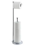 SunnyPoint Free Standing Bathroom Toilet Paper Holder Stand with Reserve, Reserve Area has Enough Space for Jumbo Roll (Chrome)