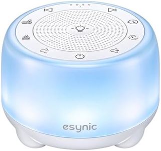 eSynic Rechargeable Tibetan Singing Bowl for Meditation-38 Sounds White Noise Machine with Night Light & 30H Battery-15-90 Timer-Wireless-Sound Healing Device for Yoga Sleep Therapy Stress Relief