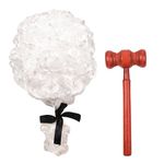 MFUOE 2 Pieces Judge Costume Accessories Judge Court Lawyer Wig Judge Wooden Gavel Role Play Toys for Halloween Makeup Theme Party