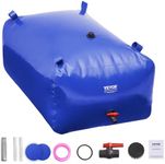 VEVOR 400L/105.7 Gallon Water Storage Bladder, RV Water Tank, 1000D Blue PVC Collapsible Water Storage Containers, Large Capacity Soft Water Bag, Portable Water Bladder, Fire Prevention, Camping