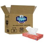 Royale 3 Ply Facial Tissues, Bigger Stronger & Softer Sheets, 18 Boxes, 50 Tissues Per Box