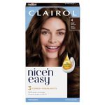 Clairol Nice'n Easy Permanent Hair Dye, 4 Dark Brown Hair Color, 1 Count