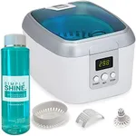 Ultrasonic Jewelry Cleaner Kit - New Premium Cleaning Machine and Liquid Cleaner Solution Concentrate - Digital Sonic Cleanser for Watches Glasses Dental and More