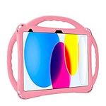 iPad 10th Generation Case, TOPESCT iPad 10th Gen 10.9 inch Kids Case, Built in Kickstand, Comes with Strap Silicon Shockproof Cover and Case 2022 (Pink)