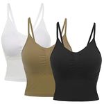 AKAMC Women's Removable Padded Strappy Sports Bra Yoga Tops Activewear for Women - black - M