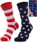 ZXGXLAW American USA Flag Socks Funny Men Women 4th July Middle Star And Stripe Patriotic Freedom Day Gifts