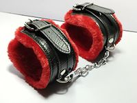 Comrade Saddlery Adjustable Handcuffs, Red & Black Color, Adult Size