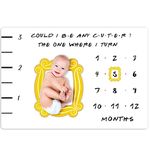 CQNET Friends Baby Monthly Fleece Milestone Growth Blanket, Could I be Any Cuter? Friends Frame Newborn Baby Milestone Blanket, Pivot Age Blanket Baby Present Friends Theme TV Show Merchandise Large