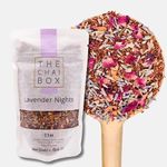 The Chai Box - Lavender Nights - Caffeine Free Chai Tea - Featured in Oprah's Favorite Things - Perfect for late-night relaxation. Rooibos leaves, lavender, cardamom and rose petals - 2.5oz