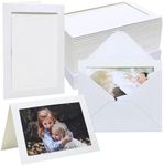 Meonua Photo Frame Cards 4x6 with Envelopes,Blank Photo Card Holder and Envelopes,Paper Picture Frame for Chirstmas, Wedding, Birthday,Graduation (White, 50 Pack)