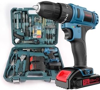 Avvitatore A Percussione A Batteria 21v,Trapano Con 112 Set Di Cassetta Attrezzi,Modalità Di Lavoro 3-In-1 Cacciavite Elettrico,2 Batteria