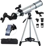 Telescope for Kids & Adults – 80mm Refractor Telescope with 600mm Focal Length, Tripod, Barlow Lens & Phone Adapter – High Powered Astronomical Telescopes for Beginners, Telescopio para Adultos