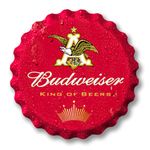 Desperate Enterprises Anheuser Budweiser Stamped Shape Bottle Cap - Premium Aluminum Sign - Made in USA - 18" Round