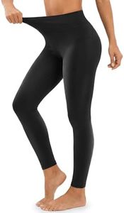 SOLUNSO Compression Leggings with Pocket for Women - High Waist Tummy Control Workout Running Yoga Pants Sculpting Gym Fitness Black XL