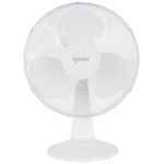 Igenix DF1610 Portable Desk Fan, 16 Inch, 50 W Power, 3 Speed Settings, Adjustable Tilt Angle, Quiet Operation, Oscillating, Desktop/Bedside Fan, Ideal for Home and Office, White