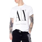 Crewneck t-Shirt That Includes Large Armani Exchange Logo from The 90's., White W/Black Print, X-Large