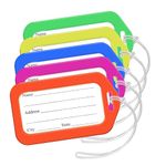 Storite Pack of 5 Luggage Tags, Smart Tags for Travel suitcases, Travel Bags Tags for Easily Identification of Bags (Multicolour)