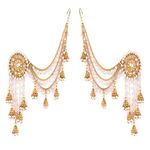 Shining Diva Fashion 18k Gold Plated Latest Stylish Bahubali Chain Traditional Jhumka Jhumki Earrings for Women & Girls (9611er)