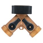 Orbit 58248 Brass Hose Y-Connector with Shut-Off Valves