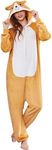 Ekouaer Adult Onesie Animal Halloween Costumes One Piece Pajamas Cosplay Suit Party Wear for Women and Men