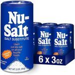 Nu Salt Sodium-Free Salt Substitute, Contains Potassium Chloride, Table Salt Alternative, Vegan, Good For Chips, Pretzels, French Fries, Popcorn Seasoning, 3oz Shaker Bottle (Pack of 6).