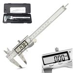 Digital Caliper,6 Inch Stainless Steel Vernier Caliper with LCD Screen and IP54 Waterproof Protection,Electronic Vernier Caliper Measuring Tool-Inch/Millimeter Conversion