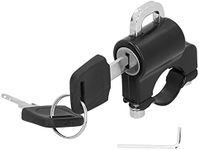 Motorcycle Helmet Lock Security Aluminum Alloy Iron Black Padlock 2Keys for 0.9‑1.1in Handlebar Universal Helmet Lock Anti Theft Helmet Lock Cable