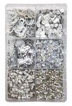 eshoppee 150 gm Silver Color Multi Shape Sequins Sitara, for Jewellery Making Embroidery Material Art and Craft DIY kit, Glitter Sequince Beads (13)