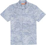Tori Richard Tendensea Hawaiian Shirt, Regular Fit Short Sleeve Cotton Mens Top - White - Medium
