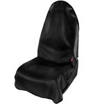 Leader Accessories Velvet Waterproof Car Seat Cover Black Anti-Slip for Gym Workout, Running, Swimming, Beach and Hiking, Universal Bucket Seat Protector for Cars, SUVs and Trucks