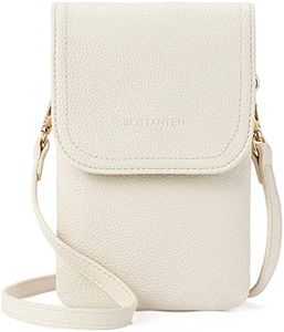 BOSTANTEN Vegan Leather Small Crossbody Bags for Women Designer Cell Phone Bag Wallet Purses Adjustable Strap White