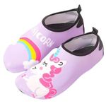 BananaHome Kids Swim Water Shoes Barefoot Sports Shoes Quick Dry Non-Slip Water Skin Sneakers for Sport Beach Swim Surf Aqua Pool Socks for Boys Girls Toddler…, Purple, 26/27 EU