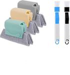 FASTMART Combo of Window Groove Frame Cleaning Brush and Dust Cleaning Brush for Window Slot Door Track Cleaning Brushes Dust Cleaner Tool (3 Pcs Cleaner 2 Pcs Brush)