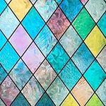 Colorful Stained Glass Window Film, Rainbow Door Privacy Films Static Cling Window Tint Decorative Window Decal Heat Cotrol Anti UV for Home and Office,17.5x78.7 in.