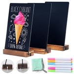 7.9x5.1" Desktop Chalkboard Small Chalkboard Sign with Wood Base Decoration Chalkboard Message Chalkboard Kids Chalkboard (3 Pack 7.9x5.1")