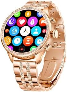 GameSir Gen 9 Smart Watch Rose Gold Chain Strap 1.69" AMOLED Display IP67 Waterproof High Resolution Bluetooth Calling 100+Sports Mode SPO2, Gifting Watch Luxury Round Dial Smartwatch for Men & Women