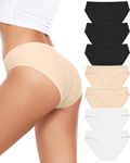 Xibing Womens Underwear Breathable Mesh Bikini Panties Stretch Hipster Underwear Quick Dry Underpants 7-Pack S-XXL, Dawn, XX-Large