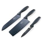 Pigeon by Stovekraft Edge High Grade Stainless Steel 3 Pcs Kitchen Knife Set| Black