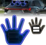 Ainid Led Car Gesture Light, Hand Sign for Car Back Window, Funny Road Rage Light up Finger, Truck/Car Accessories for Car Guys/Men (Blue)