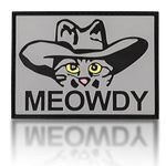 Meowdy PVC Patch, Meme Moral Patch, Tactical Military Morale Hook and Loop Patch, Tactical Patch Gear for Backpack, Bag, Coat, Dog Harness, Vest, Hat and Helmet, Funny 3D Rubber Patch