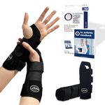 Doctor Developed Carpal Tunnel Wrist Supports (2-Pack) - Left/Right Hand Wrist Support with Medical Handbook - Overnight Wrist Support for Carpal Tunnel, RSI, Sprain - Wrist Splint for Men & Women