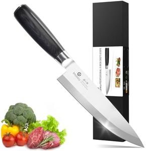 imarku Chef Knife 8-Inch Pro Japanese Kitchen Knife 7Cr17MoV High-Carbon Stainless Steel Paring Knife Ergonomic Handle Rasor Sharp Single-Bevel Edge Professional Gift for Women and Men