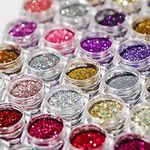 10x Pots Glitter Festival Set Chunky Fine Holo Iridescent Makeup Eyes Chest Nails Hair 5ml