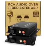 RCA Audio Over Single Mode Fiber Converter | Extender Kit: 2 Channel Audio to Fiber SM Optical Media Converter Balun - 2 x RCA Audio Ports Over Fiber Optical Media Converter, Transmitter & Receiver