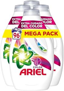 Ariel Detergente Lavadora Liquido 96 Lavados (4x24), Color, Jabon Cuidado Extra del Color, Limpieza Mejorada con la Tecnologia de limpieza en Ciclos Frios