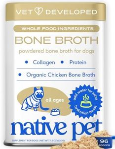 Native Pet Bone Broth for Dogs and Cats –Dog Bone Broth Powder, a Dog Food Topper for Picky Eaters –Cat Broth & Dog Broth - Dog Gravy Topper for Dry Food –Chicken Broth for Dogs & Cats –11.5 oz