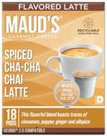 Maud's Chai Tea Latte Pods Single Serve, 18 ct. | Spiced Cha-Cha Chai Latte Flavored Tea Pods | Solar Energy Produced Recyclable Tea Latte Pods Compatible with Keurig K Cups Maker