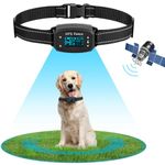 GPS Wireless Dog Fence,Electric Dog Fence for Outdoor,Dog Fence Collar with Tone,Vib,Static Warning,Outdoor 65-6561ft,Adjustable Warning Strength,Rechargeable,Harmless and Suitable for Most of Dogs