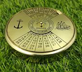 AI Brass Calendar Collectible 100Yrs Paper Weight Table Decor